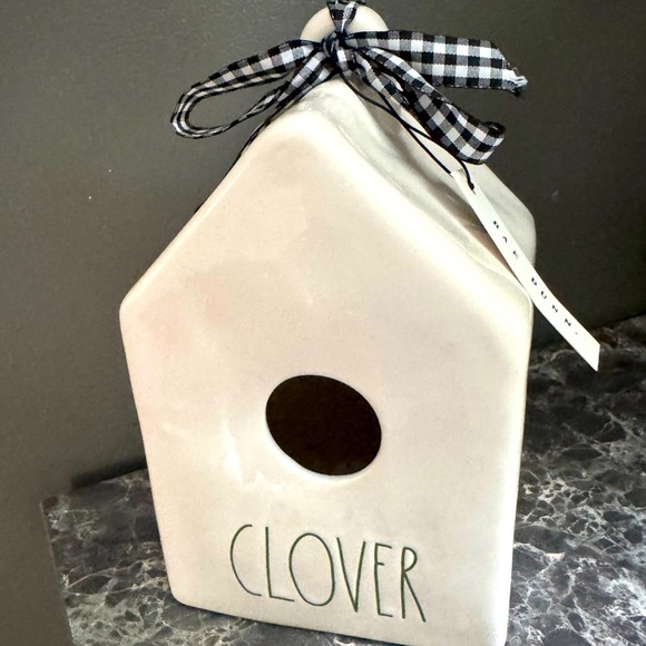 🍁Rae Dunn Clover Ceramic Birdhouse with Ribbon - Picture 1 of 7